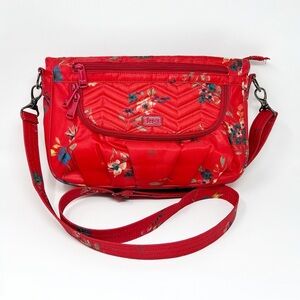 Lug RFID Mambo Crossbody Shoulder Bag, Red Floral Print